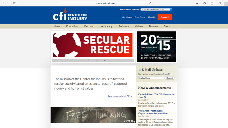 Center for Inquiry screenshot thumbnail